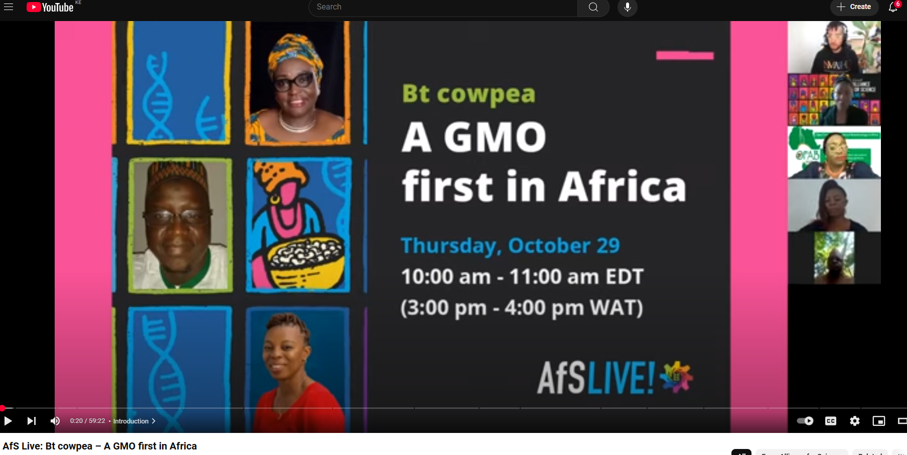 AfS Live: Bt cowpea – A GMO first in Africa